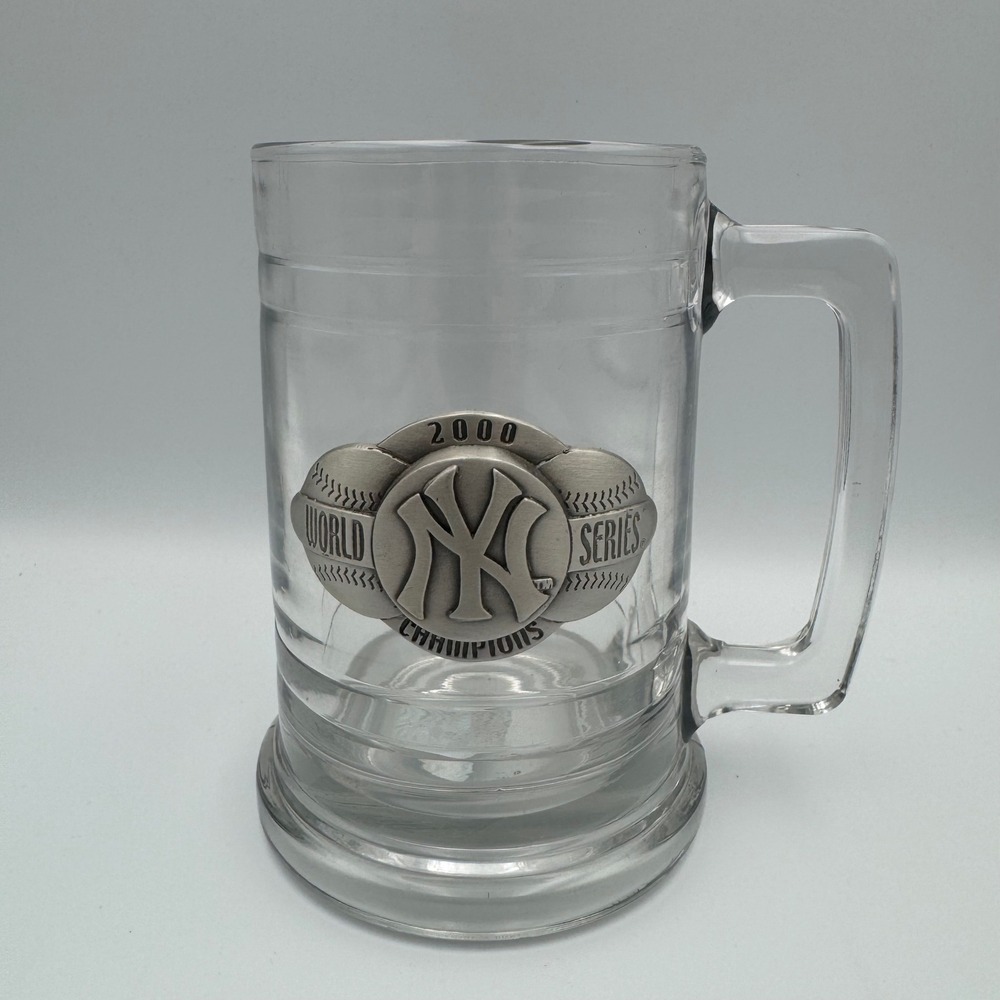 2000 NY Yankees World Series Champions Glass Beer Mug Stein MLB Baseball Vintage